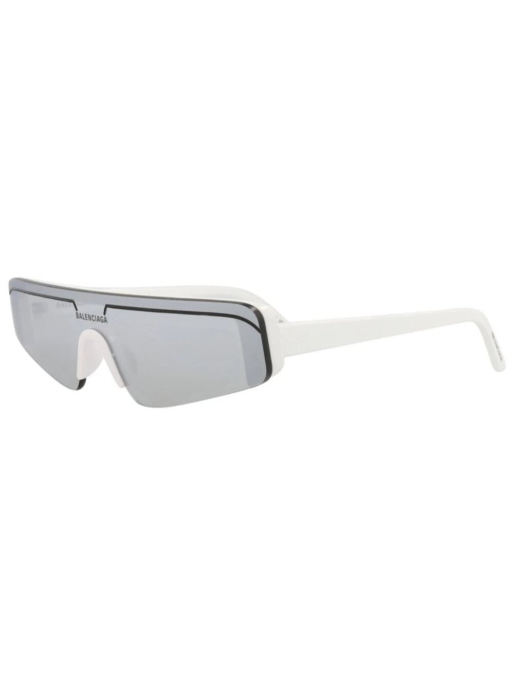 New Balenciaga Women's Sunglasses Shield Wrap Acetate Frame Unisex White White